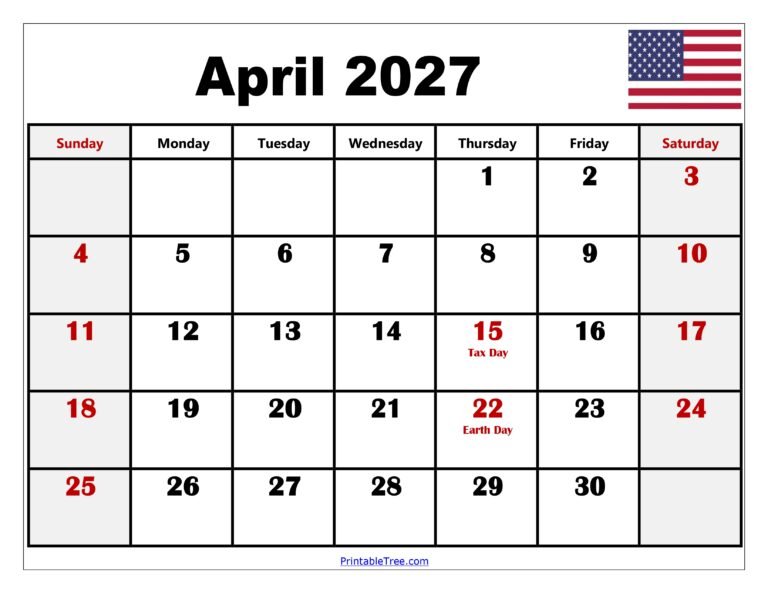 April 2027 Calendar with Holidays 3