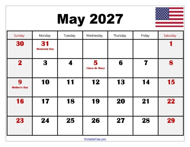 May 2027 Calendar with Holidays scaled 2