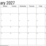 2027 january calendar 4
