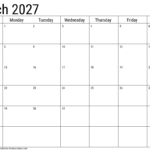 2027 march calendar 5