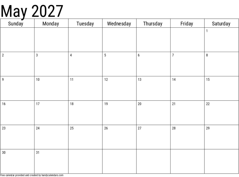 Download Your Free Printable May 2027 Calendar for Easy Planning 29 2027 may calendar