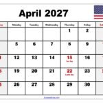 April 2027 Calendar with Holidays 3