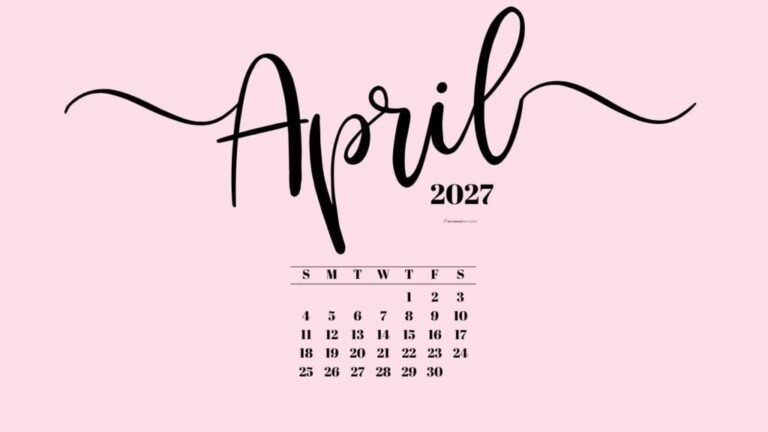 April 2027 Calendar Desktop Wallpaper 1 April 2027 Desktop Background Wallpaper Pink SaturdayGift 1024x576 1