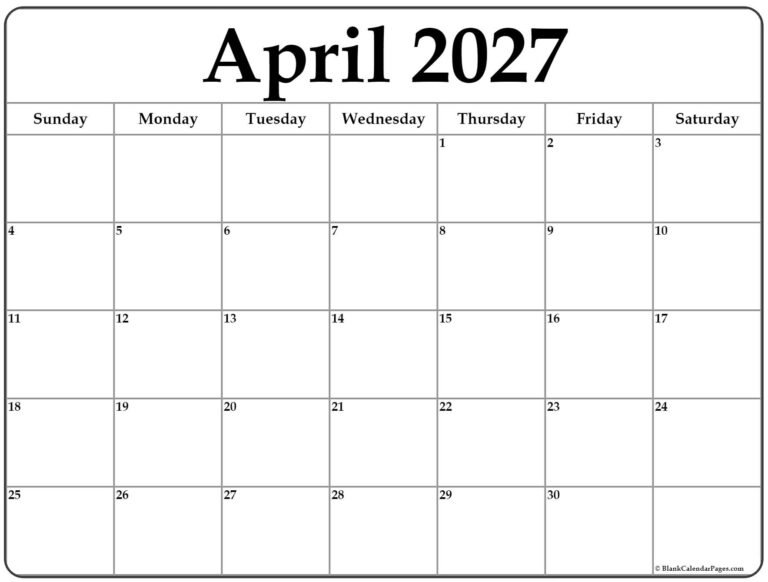 April 2027 calendar b3 3