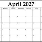 April 2027 calendar b3 4