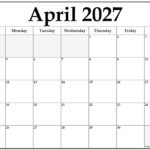April 2027 calendar b4 1