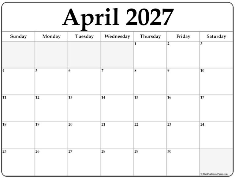 April 2027 calendar b4 2