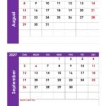 Calendar August September 2027 33 August and September 2027 Calendar with Holidays 3