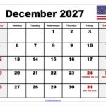 December 2027 Calendar with Holidays 1