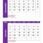 December 2027 and January 2028 Calendar with Holidays
