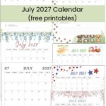 Cute July Calendar 2027 33 July 2027 Sunday Start Calendars