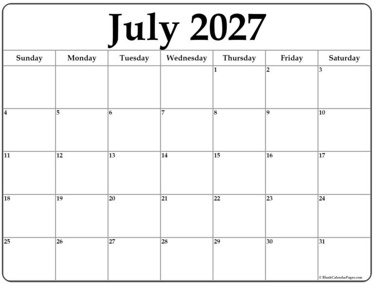 July 2027 calendar b3 3