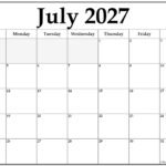 July 2027 calendar b4 5