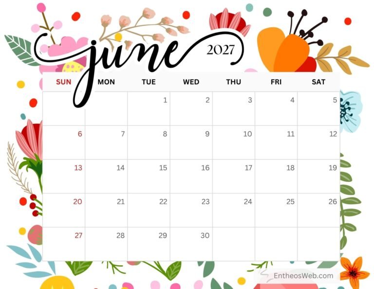 June 2027 Calendar Wallpaper 10 June 2027 calendar free printable by entheosweb