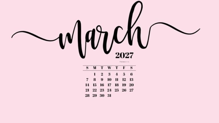 March 2027 Desktop Background Wallpaper Pink SaturdayGift 1024x576 1