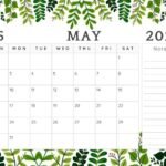 May 2027 calendar printable Sunday start blank landscape leaves 720x556 1
