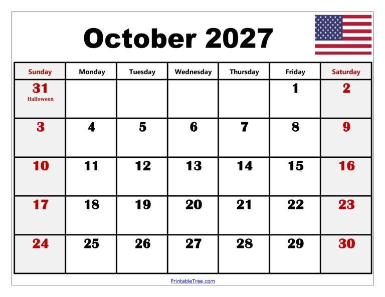 October 2027 Calendar with Holidays 5