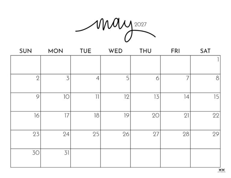 Printable May 2027 Calendar Style 1 1024x791 1