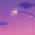 Purple Good Game Sunset Scene Gaming December 2027 Calendar Wallpaper