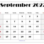 September 2027 Blank Printable Calendar 6