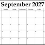 September 2027 calendar b3 2