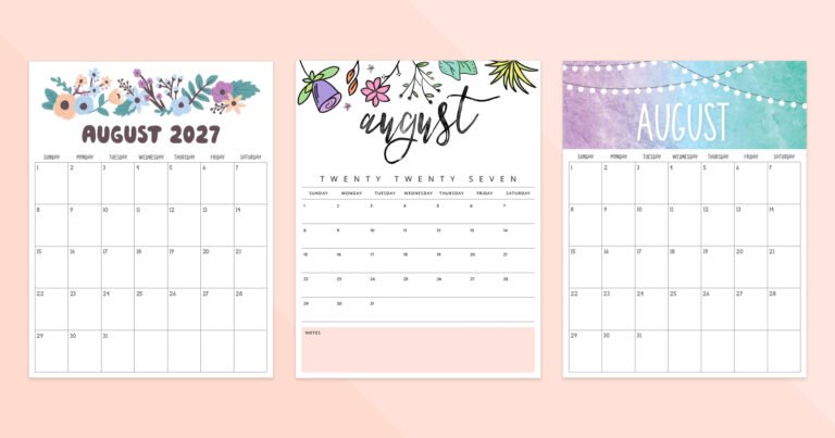 August 2027 Calendar Aesthetic 11 august 2027 calendar
