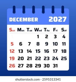 december 2027 calendar template design 260nw 2595313341