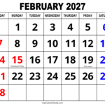 large print february 2027 calendar fefeff fefefe